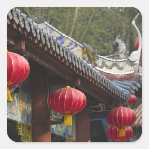 CHINA, Chongqing Provinz, Fengdu. Fengdu Geister Quadratischer Aufkleber