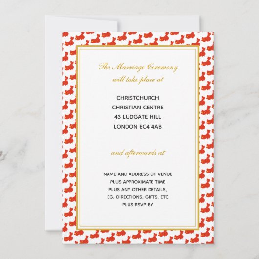 CHINA Christlich Scripture Custom Wedding 婚 礼 Einladung (Rückseite)