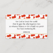 CHINA Christlich Scripture John 3:16 Visitenkarte (Rückseite)