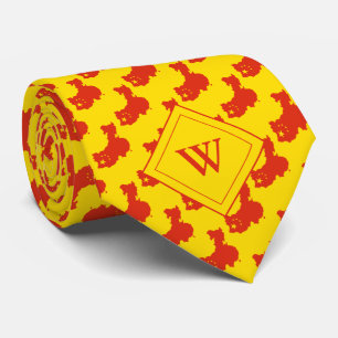 CHINA Christliche Schrift Monogramm Gelb Krawatte