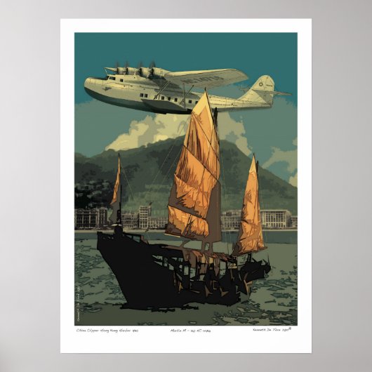 China Clipper über Hongkong 1935 Poster (Vorne)