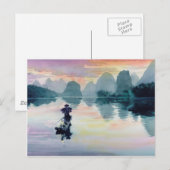 China "Cormorant Fisherman" Postkarte (Vorne/Hinten)