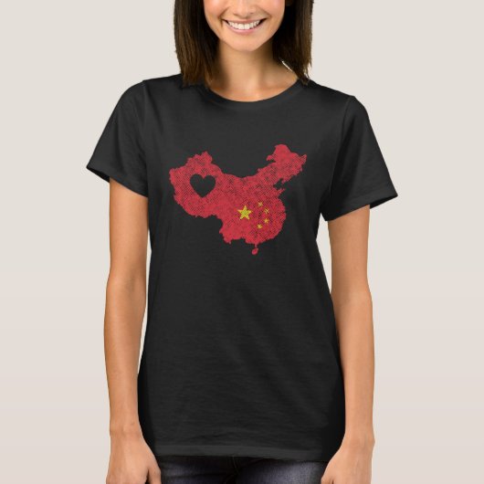 China Country Card with Flag T-Shirt (Vorderseite)