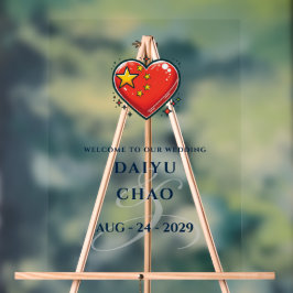 China Couple Heart Wedding Willkommen Acrylschild