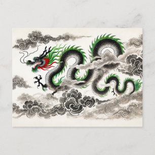 China des majestätischen Drachen in Wolken Feiertagspostkarte