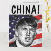 CHINA! DONALD TRUMP GROSSE GEBURTSTAGSKARTE KARTE (Gelbe Blume)