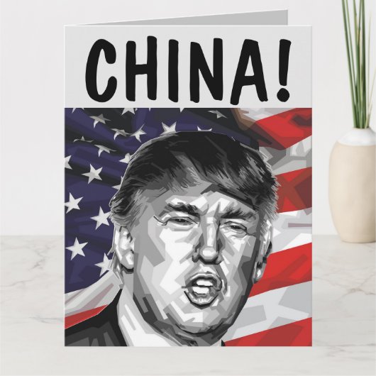 CHINA! DONALD TRUMP GROSSE GEBURTSTAGSKARTE KARTE (Vorderseite)