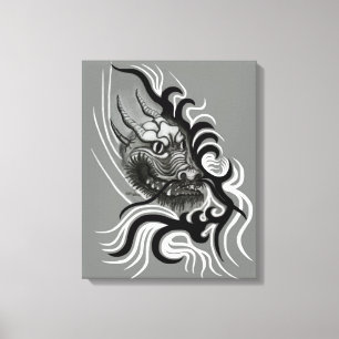 China-Drache im Tattoo-Stil Leinwanddruck