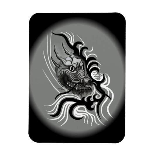 China-Drache im Tattoo-Stil Magnet (Vertikal)