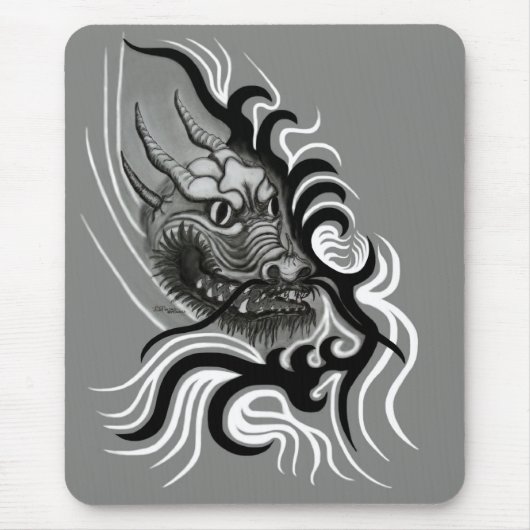 China-Drache im Tattostil Mousepad (Vorne)