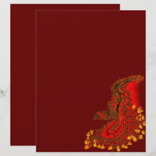 China Drachenrot und Golddesign Briefbogen