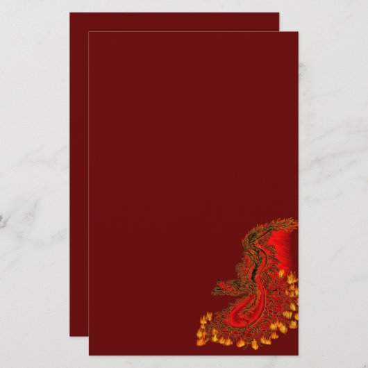 China Drachenrot und Golddesign Briefpapier (Vorne/Hinten)