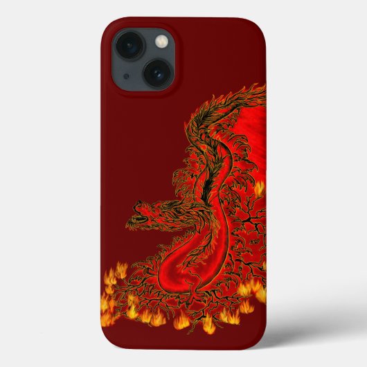 China Drachenrot und Golddesign Case-Mate iPhone Hülle (Rückseite)