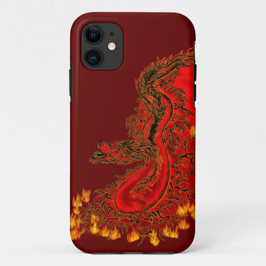 China Drachenrot und Golddesign Case-Mate iPhone Hülle (Rückseite)