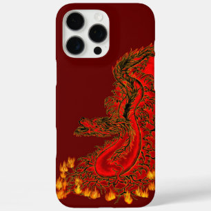 China Drachenrot und Golddesign iPhone 16 Pro Max Hülle