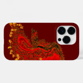 China Drachenrot und Golddesign Case-Mate iPhone Hülle (Rückseite (Horizontal))