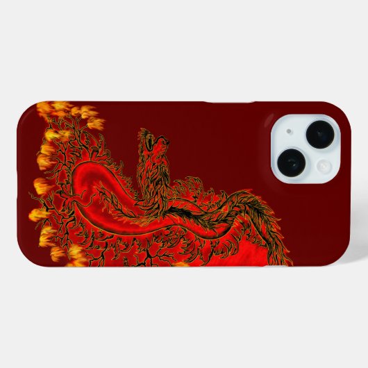 China Drachenrot und Golddesign Case-Mate iPhone Hülle (Rückseite (Horizontal))