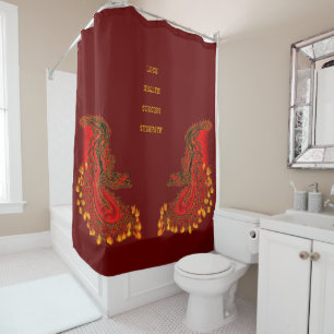China Drachenrot und Golddesign Duschvorhang