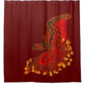 China Drachenrot und Golddesign Duschvorhang (Vorderseite)