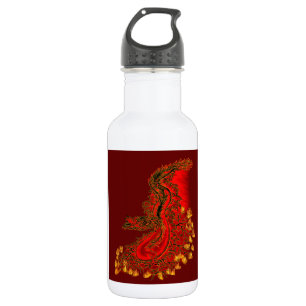 China Drachenrot und Golddesign Edelstahlflasche