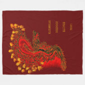 China Drachenrot und Golddesign Fleecedecke (Vorderseite (Horizontal))
