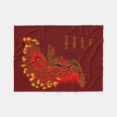 China Drachenrot und Golddesign Fleecedecke (Vorderseite (Horizontal))