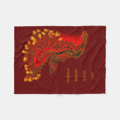 China Drachenrot und Golddesign Fleecedecke (Vorderseite (Horizontal))