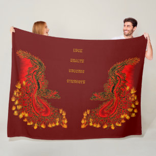 China Drachenrot und Golddesign Fleecedecke