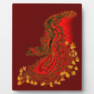 China Drachenrot und Golddesign Fotoplatte
