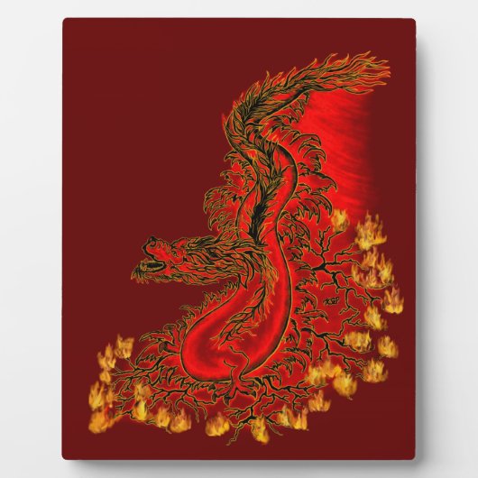 China Drachenrot und Golddesign Fotoplatte (Vorderseite)