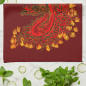 China Drachenrot und Golddesign Geschirrtuch (Gefaltet)