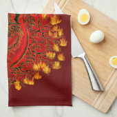 China Drachenrot und Golddesign Geschirrtuch (Viertel Falte)