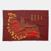 China Drachenrot und Golddesign Geschirrtuch (Horizontal)