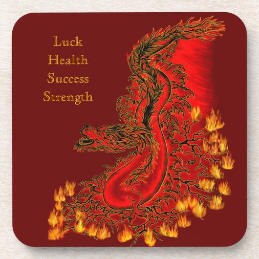 China Drachenrot und Golddesign Getränkeuntersetzer (Vorderseite)