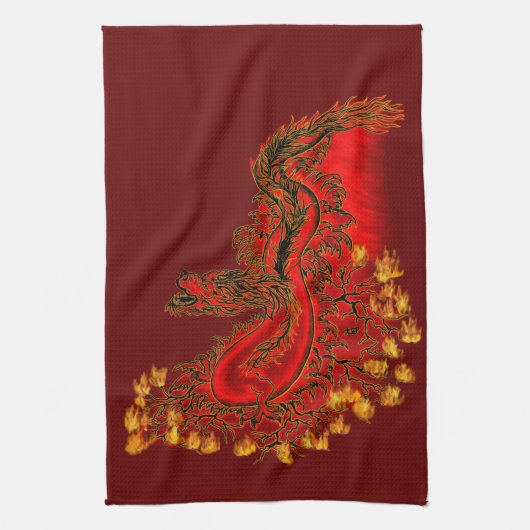 China Drachenrot und Golddesign Handtuch (Vertikal)