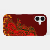 China Drachenrot und Golddesign iPhone 16 Hülle (Rückseite (Horizontal))