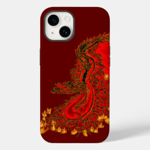 China Drachenrot und Golddesign iPhone 14 Hülle