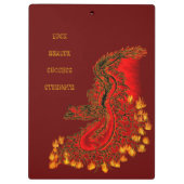 China Drachenrot und Golddesign Klemmbrett (Rückseite)