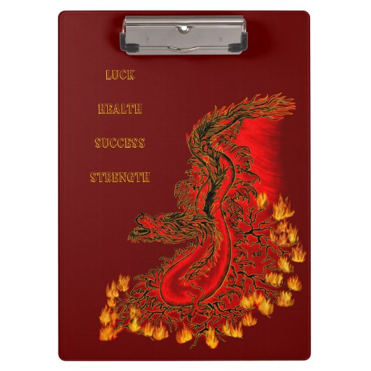China Drachenrot und Golddesign Klemmbrett (Vorderseite)