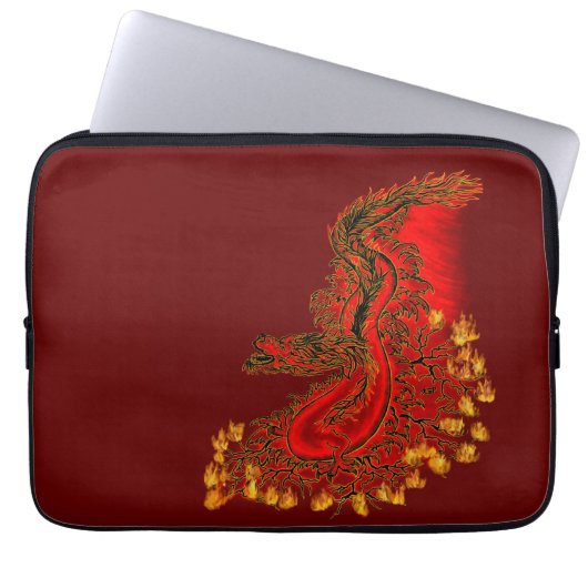 China Drachenrot und Golddesign Laptopschutzhülle (Vorderseite)