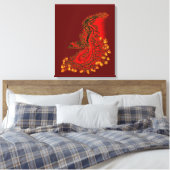 China Drachenrot und Golddesign Leinwanddruck (Insitu (Schlafzimmer))