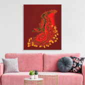 China Drachenrot und Golddesign Leinwanddruck (Insitu (Wohnzimmer))