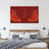 China Drachenrot und Golddesign Leinwanddruck (Insitu (Schlafzimmer))
