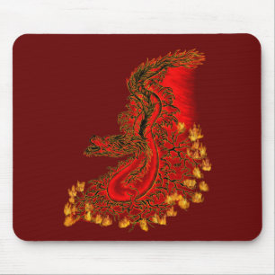 China Drachenrot und Golddesign Mousepad