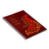 China Drachenrot und Golddesign Notizblock (Rechte Seite)