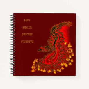 China Drachenrot und Golddesign Notizblock