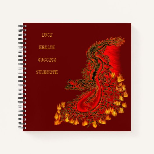 China Drachenrot und Golddesign Notizblock (Vorderseite)