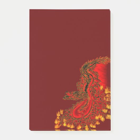 China Drachenrot und Golddesign Post-it Klebezettel (Vorderseite)