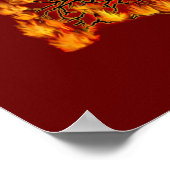 China Drachenrot und Golddesign Poster (Ecke)