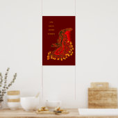 China Drachenrot und Golddesign Poster (Küche)
